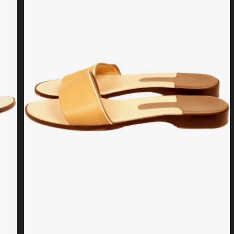 Bally Prolia 38.5 Us 8 Flats Slides Sandals Thong Chocolate Tan White